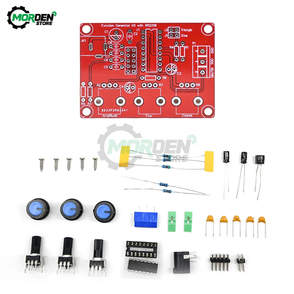 DC 9-12V XR2206 Function Signal Generator DIY Kit Sine/Triangle/Square Output 1Hz -1MHz Signal Generator  Adjustable module 4