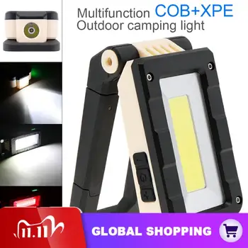 

10.5CM XPE + COB LED Folding Rechargeable Portable Lamp Working Spotlights Tent Light with Hook for Camping Hiking Emergency