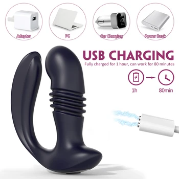 Thrusting Anal Plug Vibrators For Men Prostate Massager Masturbators Women Vagina Stimulator Dildos Big Butt Plug Intimate Toys 6