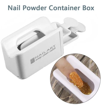 

Nail Powder Container Box Two Layers with Small Spoon Nail Art Powder Glitter Pearl Powder Nail Sticker Recycle Box for Manicure