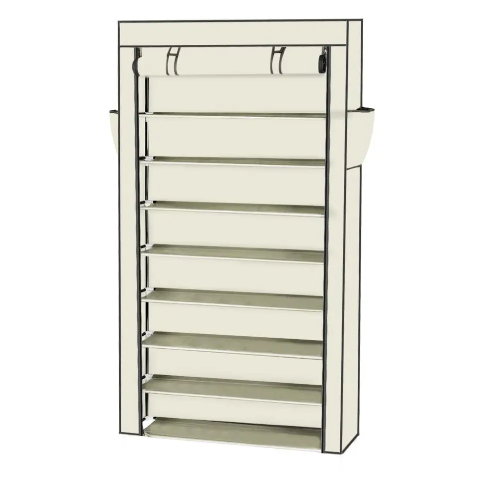 10 Tiers Non Woven Fabric Shoe Rack Dustproof Cover Closet Shoe Storage Cabinet Organizer With Handle Room Saving Shoe Stand Shoe Racks Organizers Aliexpress