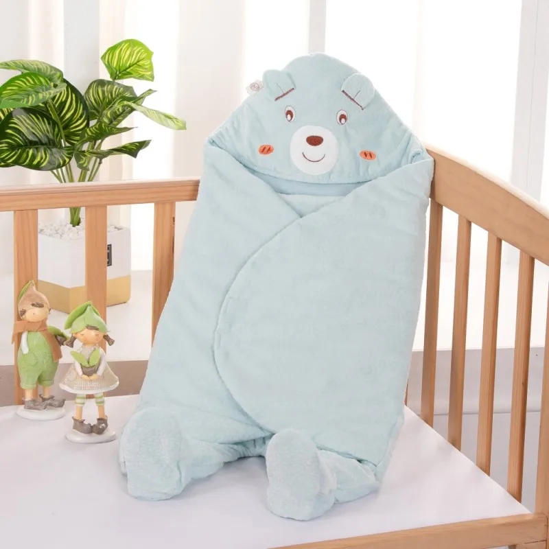 Bébé Couchage обволакивающий Pour Nouveau-né Bébé Hiver Пеленальное Одеяло кувертюр d'emballement Mignon SAC de Couchage, однотонные Bébé Literie