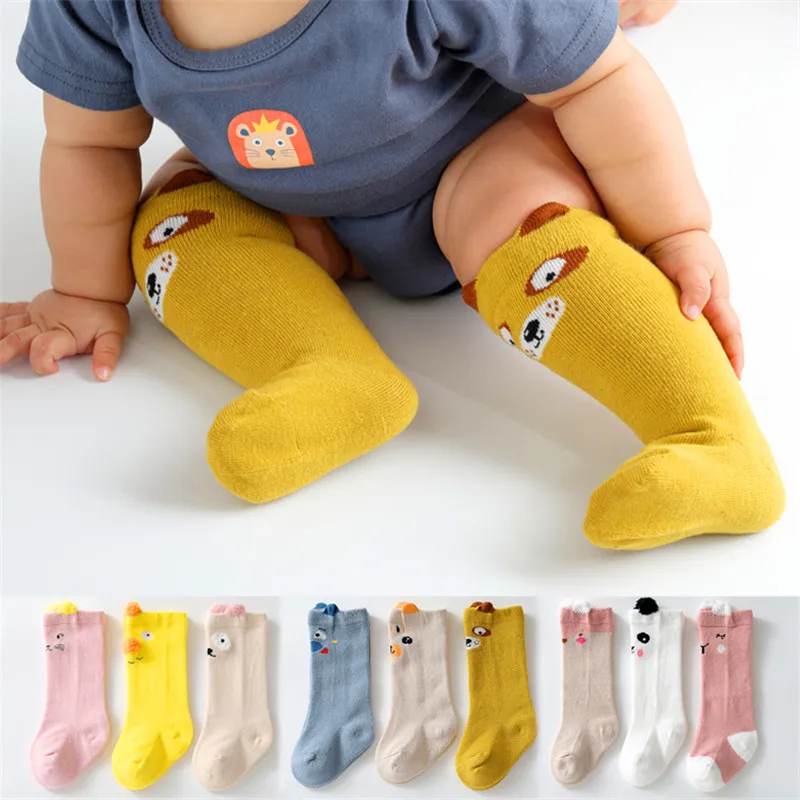 

New 0-3years Autumn and Winter New Baby Socks,newborn Children's Socks, Infants, Cartoon High-tube Cotton Socks 3 Pairs