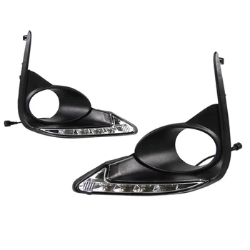 

2Pcs for Toyota Highlander 2018 Car LED Daytime Running Lights Modified Fog Lights Double Color