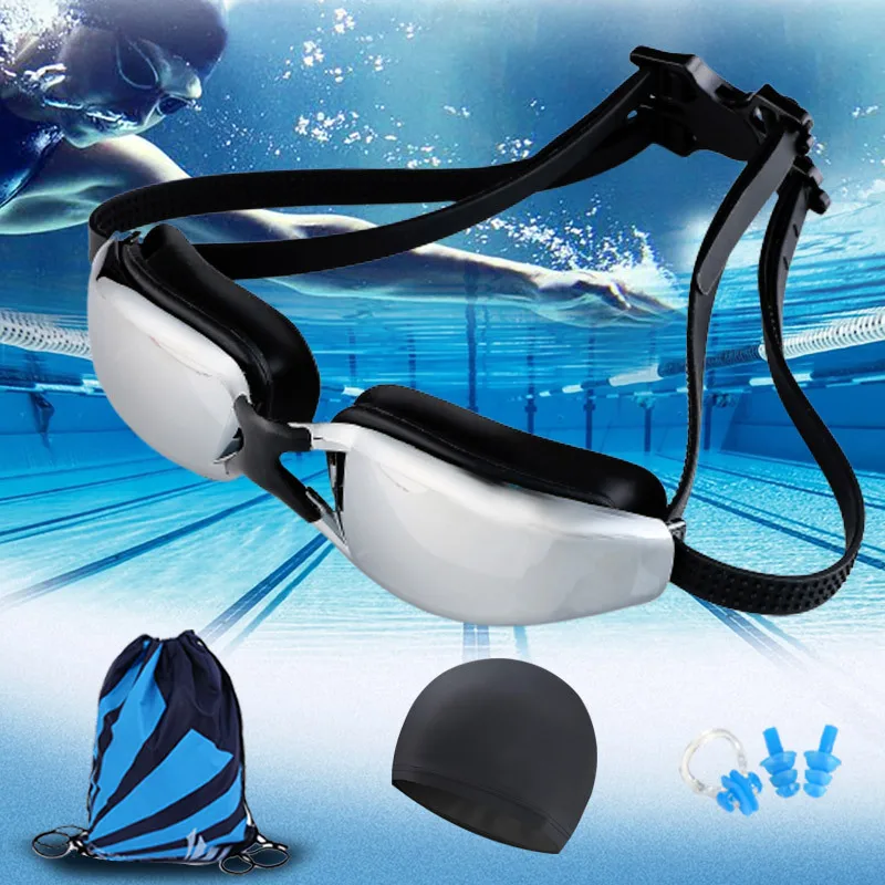 

Adult Goggles for Both Men And Women High-definition Anti-fog Waterproof Swimming Glasses Combo Profession Swimming Training Sub