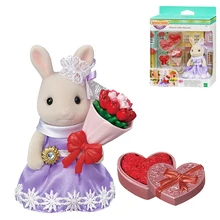 S01 Sylvanian Families город серия Цветочные подарки игровой набор кролик сестренка кукольный домик фигурка