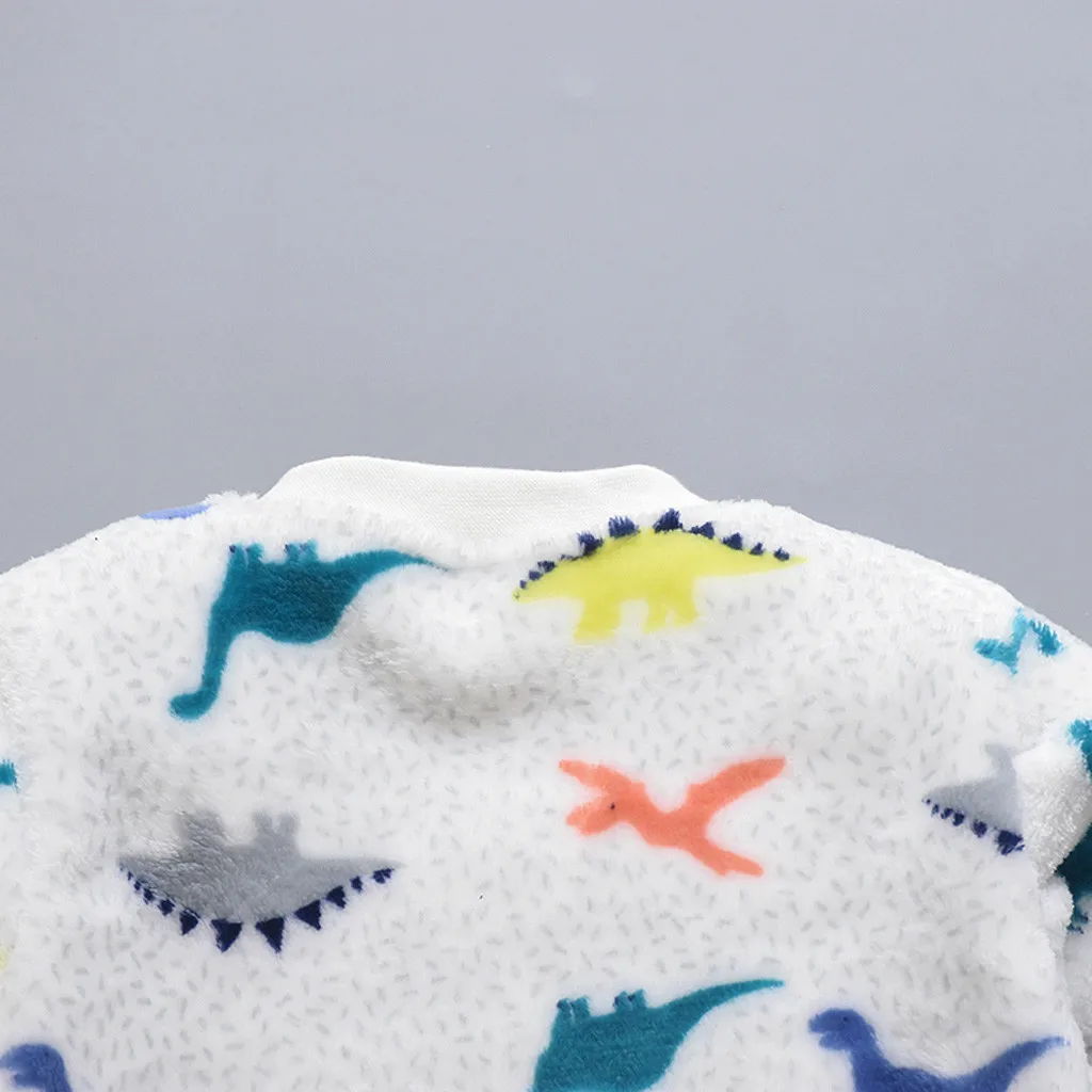Осенне-зимние детские комбинезоны с рисунками динозавра флисовый комбинезон для новорожденных маленьких девочек и мальчиков комбинезон мягкая пижама одежда для младенцев