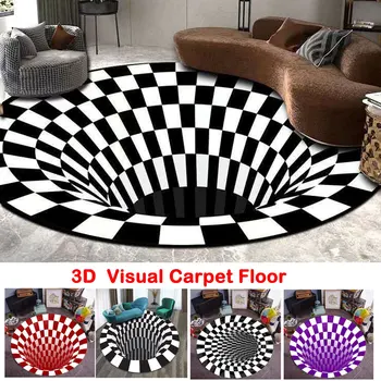 

3D Visual Illusion Rug Print Optical Illusion Areas Rug Carpet Floor Pad Non-slip Doormat Blanket For Home Decor