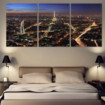 

Canvas HD Print Painting Modular Pictures 3 Panel Beautiful City Night View Frame Wall Art Poster Modern Home Decor Living Room