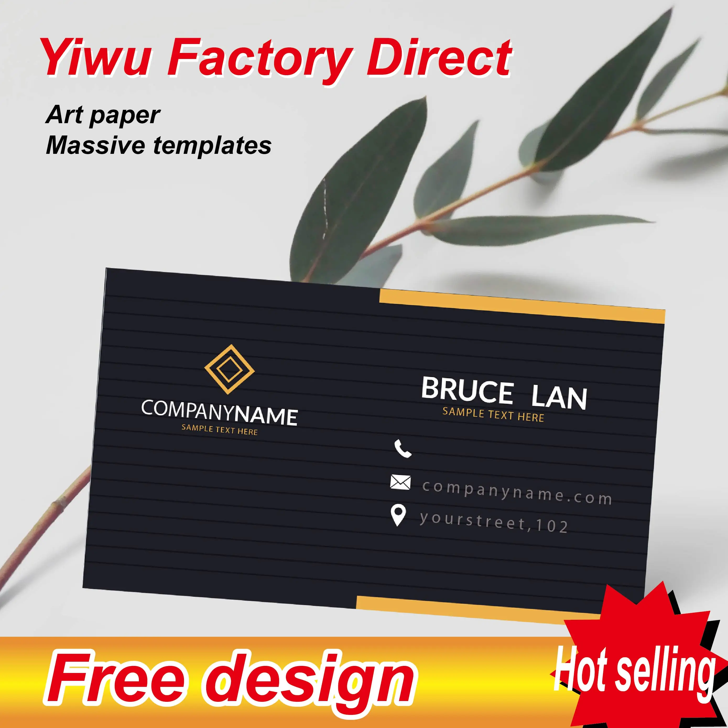 

Custom business card hot sale free design custom high-end color double-sided printing waterproof
