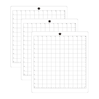 

3Pcs Replacement Cutting Mat Transparent Adhesive Mat With Measuring Grid 8 By 12-Inch For Silhouette Cameo Plotter Machine