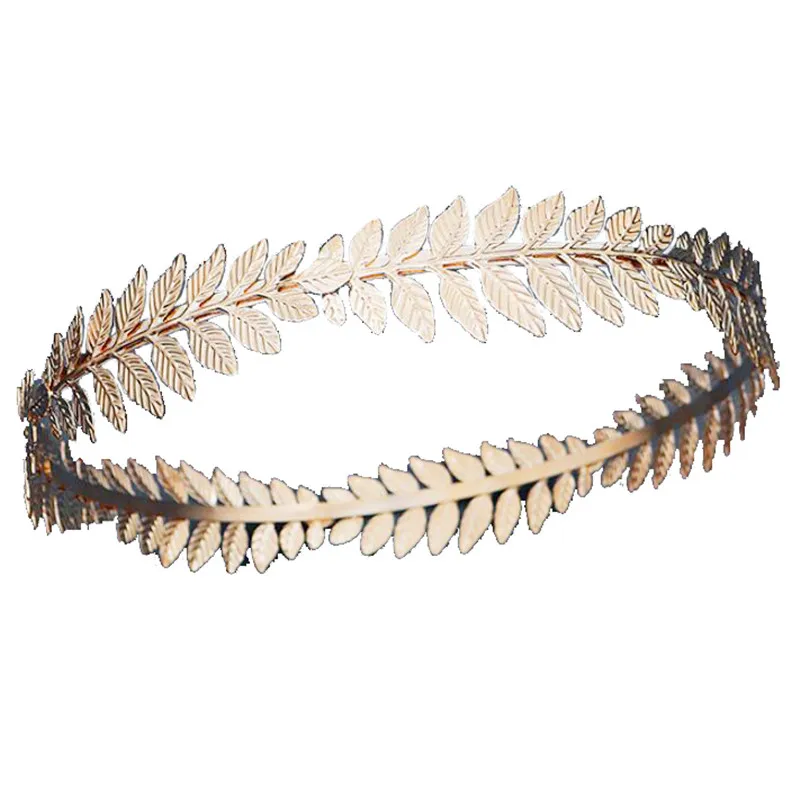 Hair Accessory Round Hair Band Baroque Vintage Golden Olive leaves Tiaras Crown Bridal Wedding Headdress