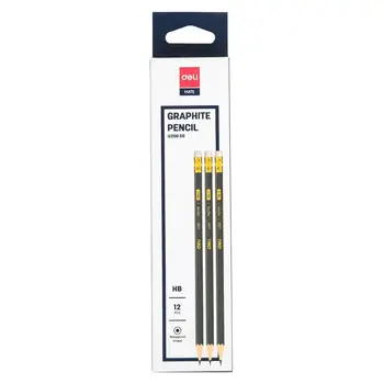

DELI EU20000 EU20200 Graphite Pencil intense black dark lead pencil hexagonal smooth writing school office use