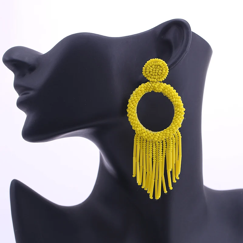 designs Women's fashion beads earrings for women earring ZA BEADED CIRCULAR EARINGS Women Gift bts oorbellen 2019 (5)