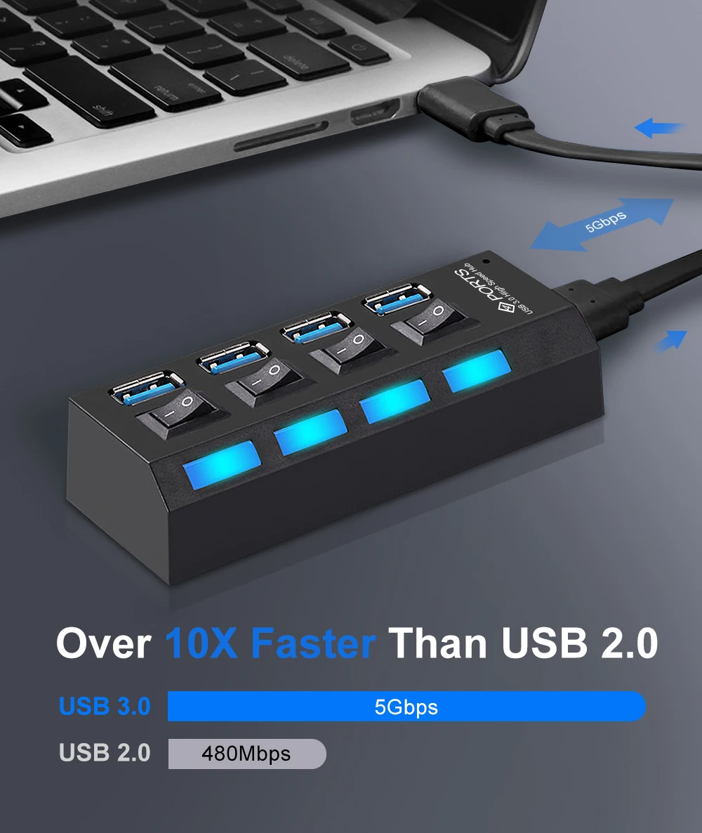 Usb-хаб 3,0 USB C концентратор мультиразветвитель USB type C USB-C концентратор для ПК Macbook type-C USB-HUB адаптер несколько Hab с адаптером питания