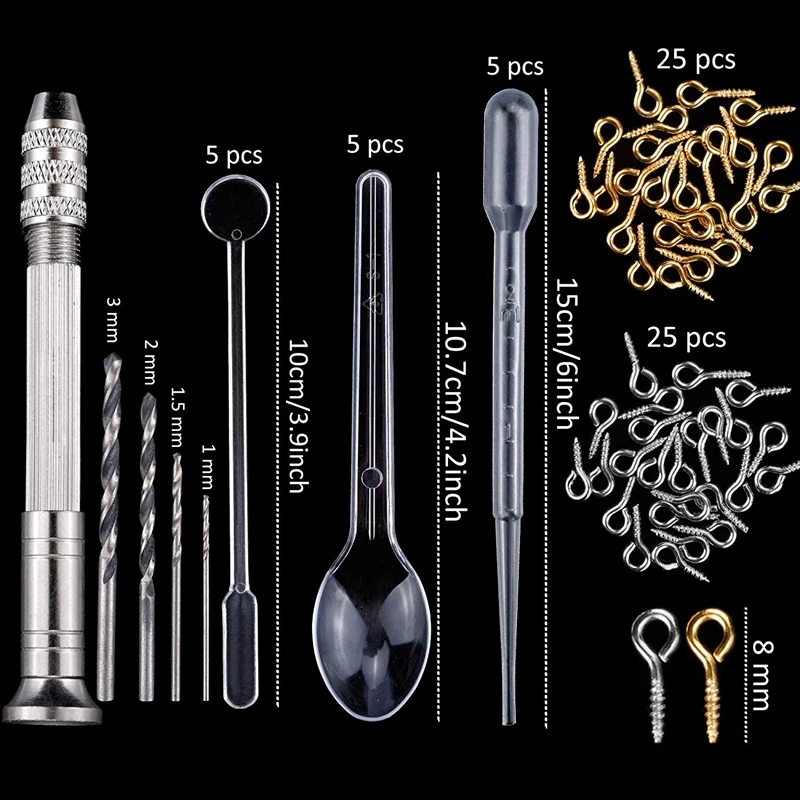 98 Pieces Silicone Casting Molds and Tools Set with a Black Storage Bag for DIY Jewelry Craft Making