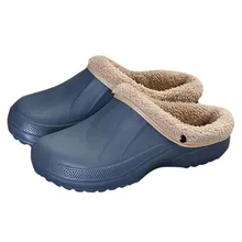 Унисекс; зимние меховые женские тапочки; домашняя обувь; Мужские сабо; однотонная домашняя обувь; сандалии без застежки; амфибия; 40-45