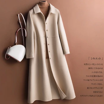 

Medium-long double 100%wool Winter Coat Women single breasted coats Korean jacket casaco feminino abrigos mujer invierno 2019