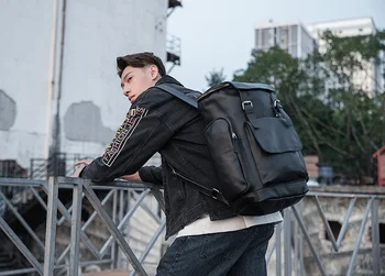 

Multifunction Men Genuine Leather Backpack Mens Chic Leisure Outdoor Travel Bag Durable Cowhide College Bags Mochila DF516