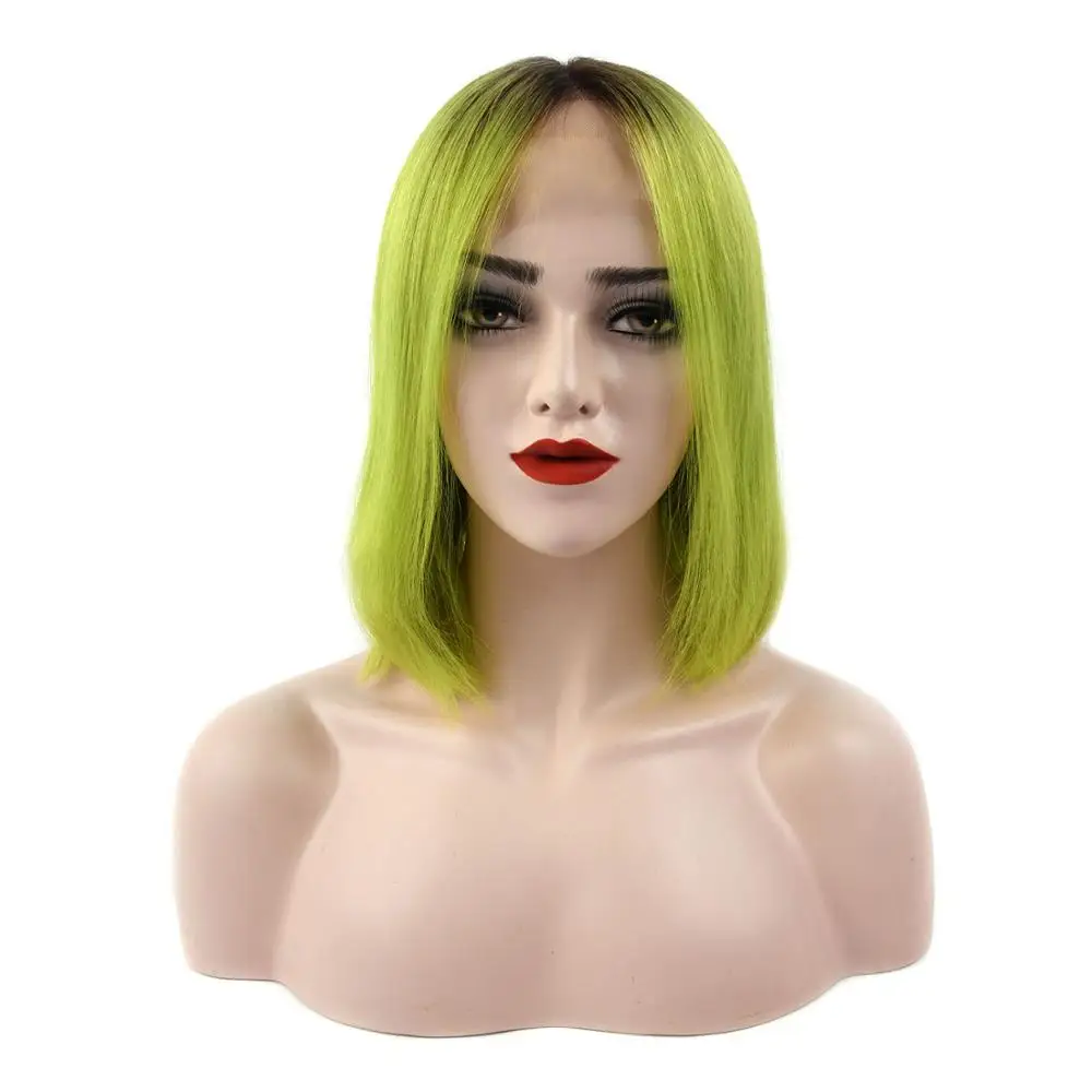 Vlasy 12 ''прямой парик из HD кружева с фронтальным Бобом невидимые человеческие