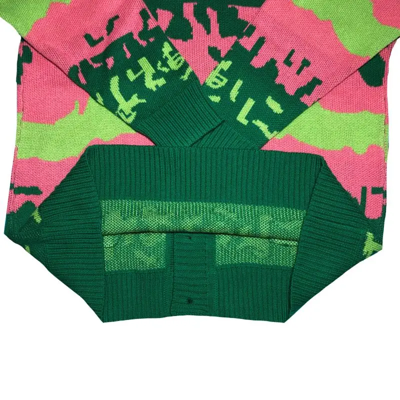 Autumn Winter GOLF WANG Lanscape Cardigan Le Fleur Streetwear Knit Sweater Coat Green Men/Women Tyler The Creator Jacket