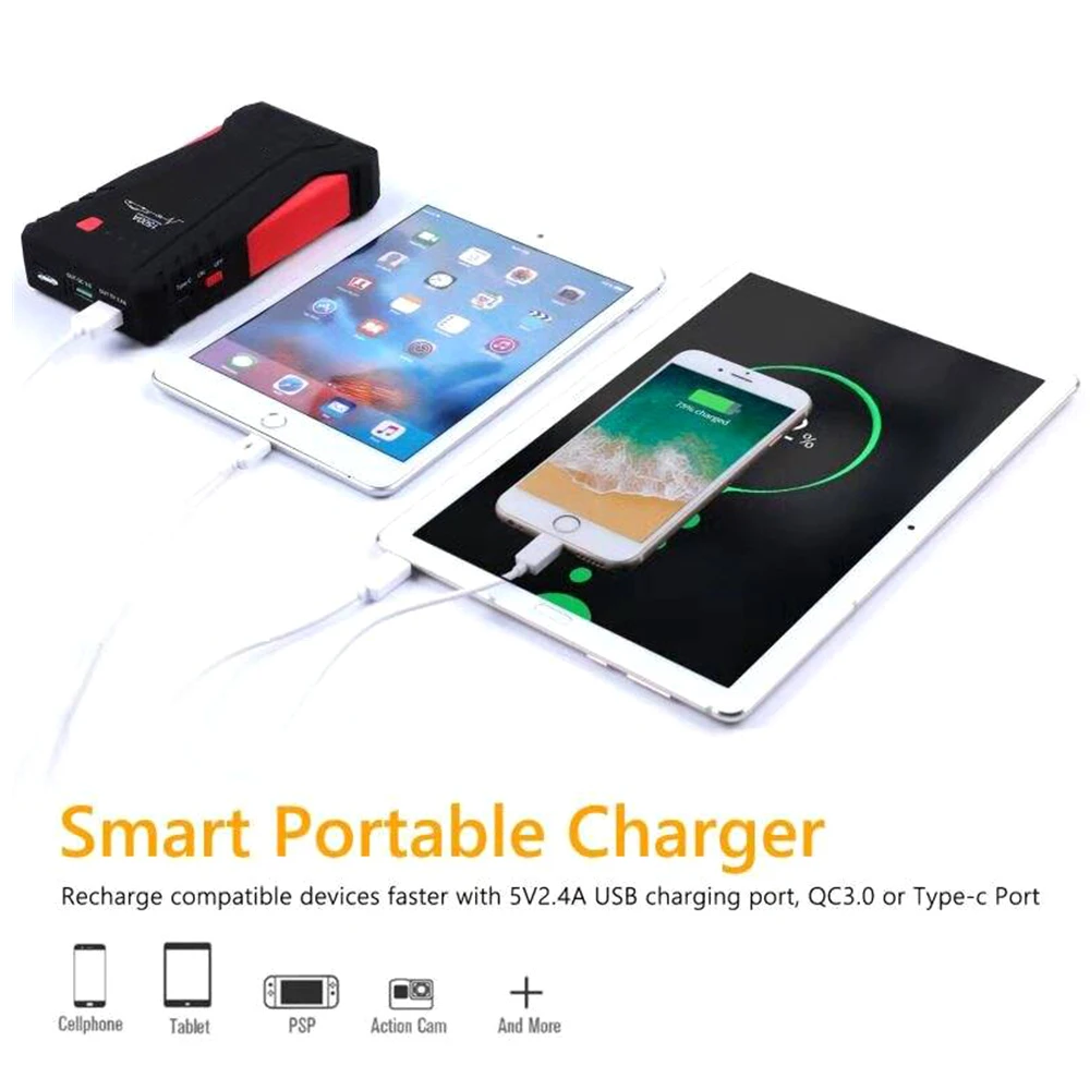 Najtaniej Awaryjne 12V 1500A urządzenie do uruchamiania awaryjnego samochodu przenośne urządzenie do awaryjnego uruchamiania Power Bank benzyna samochód z napędem diesel ładowarka do wzmacniacz do akumulatora samochodowego LED