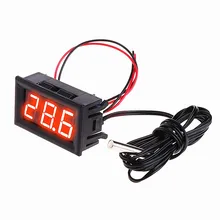 1PC LED דיגיטלי מדחום רכב מקורה חיצוני חממת Acquarium טמפרטורת חיישן מד תחנת מזג צג(China)