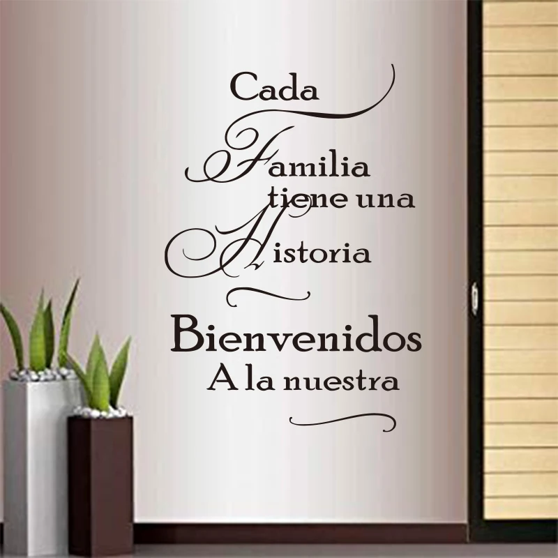 Испанская семья цитаты наклейки для каждой семьи есть история виниловые наклейки на стену фреска плакат домашний Декор украшение дома SZ-061