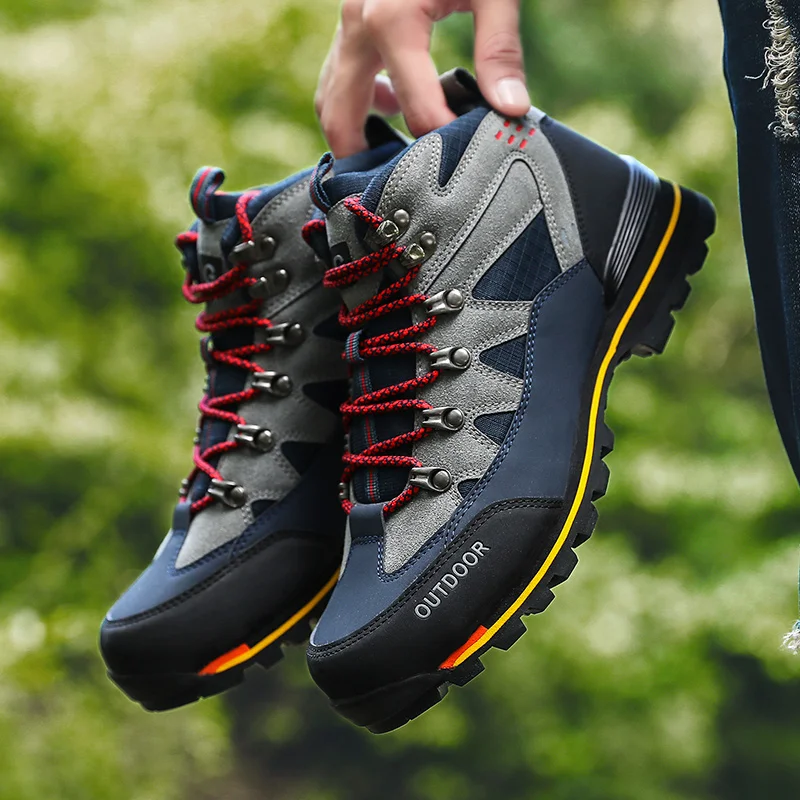 Professional Men Oudoor Hiking Shoes Watherproof Leather Shoes Mountain Climbing Boots Trekking Sport Sneakers Men Hunting Shoes