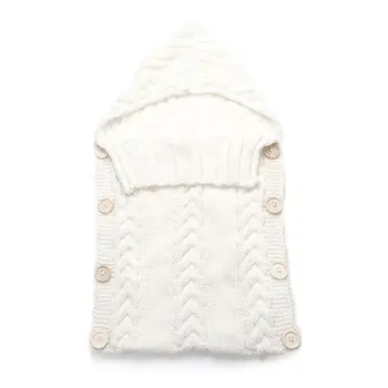 

Baby Infant Sleeping Bag Acrylic Fibers Hoodies Swaddle Wrap Thick Warm Large Baby Sleep Mat Blanket Swaddling Sweater Newborn