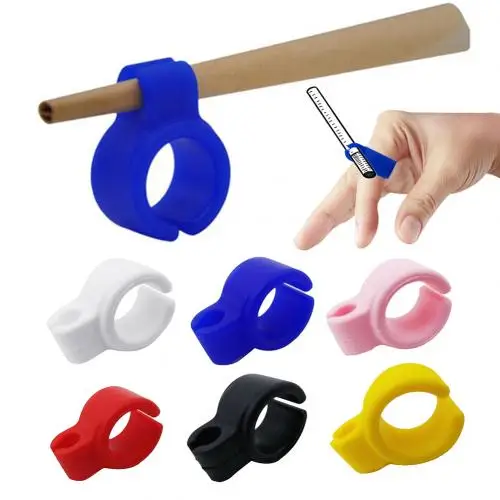 Random Color 1 PC Silicone Ring Finger Hand Rack Cigarette Holder Creative Cigarette Holder Ring Rack for Regular Smoking Accessories - Цвет: Random Color
