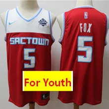 /20 город издание А++ Сакраменто Молодежный взрослый#5 De'Aaron Fox Дети Джерси