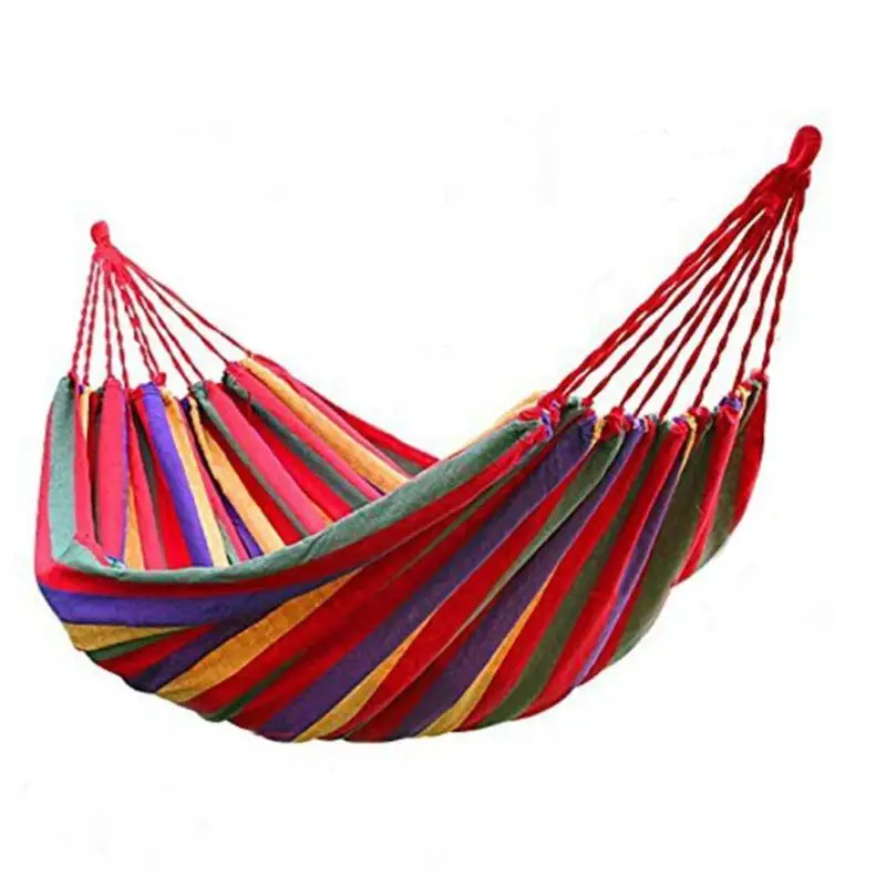 

Portable Hammock Outdoor Hammock Garden Sports Home Travel Camping Swing Canvas Stripe Hang Bed Hammock 190 x 100cm