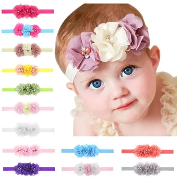 

Baby hair band, beautiful flower pearl hair band, three flowers, five faces, six hundred wild hair accessories