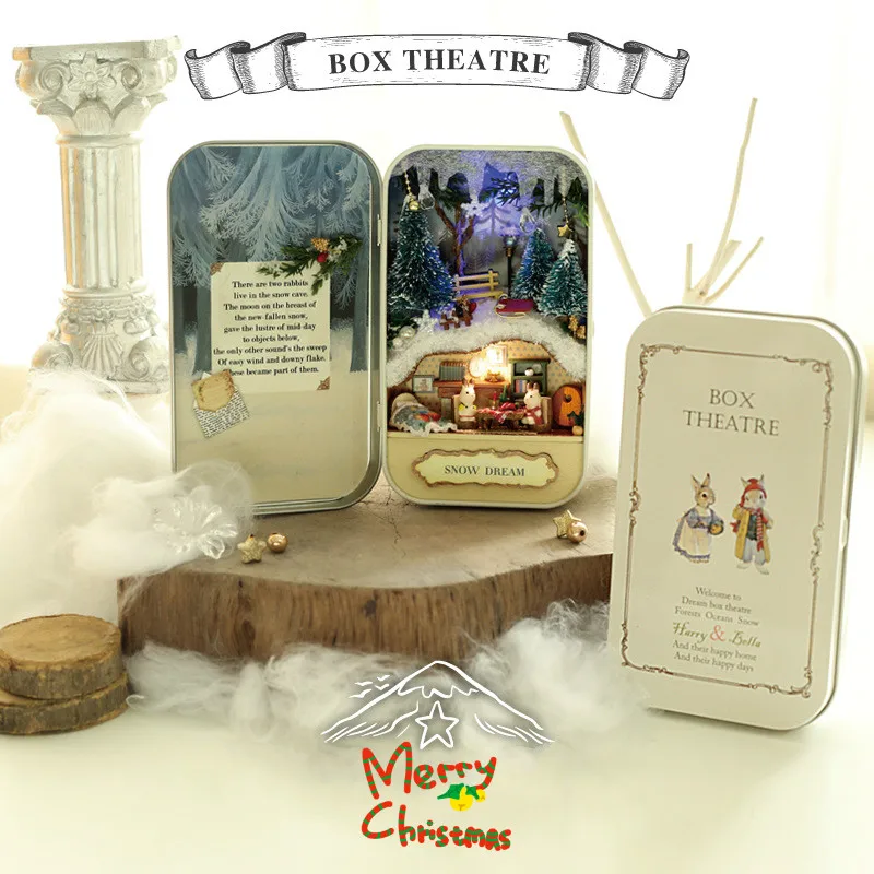

Smart House Box Theatre DIY Hand-assembled Mini Villa Model Wooden Diy Cottage Creative Gift Diy Dollhouse Kit Mini House Diynew