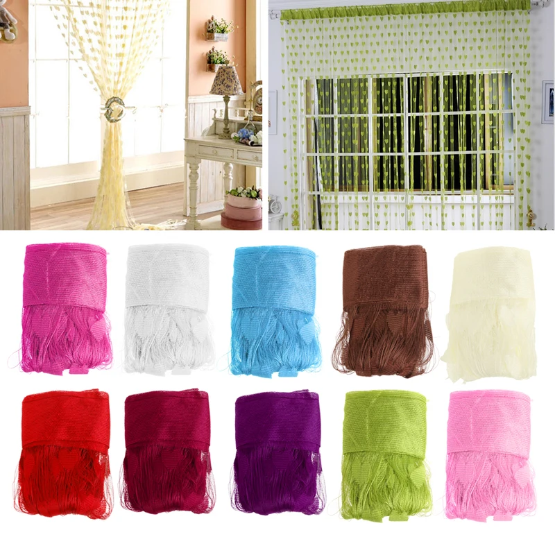 New 200cm x 100cm Silk String Curtain blinds Window Door Divider Sheer Curtains Valance kitchen curtains | Дом и сад