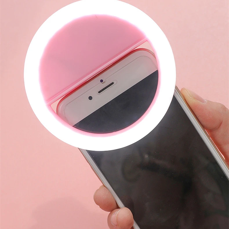 셀카 LED 링 필 라이트, 휴대용 휴대폰 28 LED, 모든 휴대폰용 발광 링 클립, 3 단계 조명