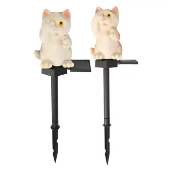 

Solar Power LED Kitten Shape Lawn Night Light Outdoor Waterproof Garden Courtyard Road Landscape Decorative Lights