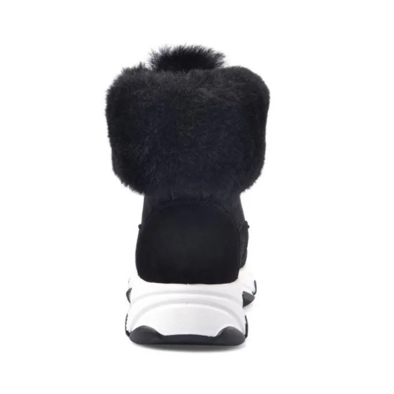 Toyoki/зимние ботинки из натуральной кожи; теплые зимние ботинки на плоской подошве с Плюшевым Мехом; уличные ботильоны на шнуровке для отдыха; женская обувь; размеры 34-39