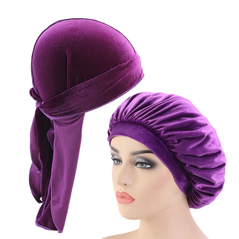 Мужская бархатная бандана Durag 2 шт./лот головные уборы однотонная широкая шляпа Doo