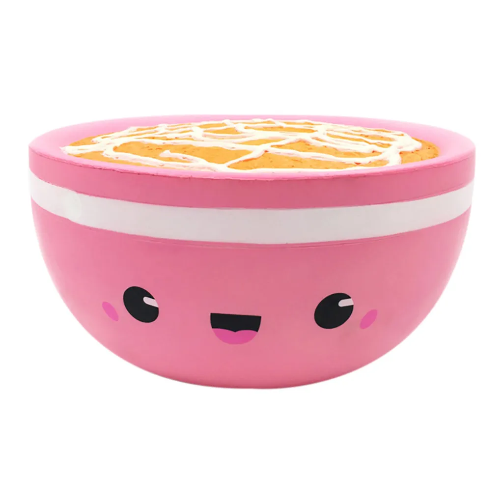 

Oversized Bowl Decompression Cartoon Toy Jumbo Pink Rice Stress Reliever Scented Super Slow Rising Kids Squeeze Toy L108