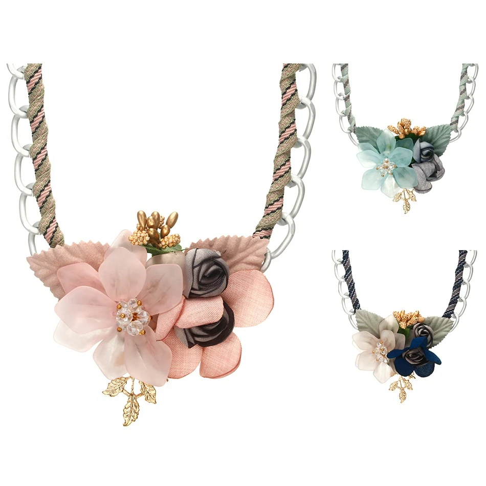 Женское пряжа цветок ожерелье с листом для женщин массивное ожерелье s& Подвески Новое поступление модные украшения для подарков SP456