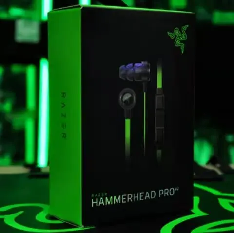 Headset with microphone for gamers sports wired headset 3.5mm earplugs for Hammerhead Pro V2 in-ear gaming headset with box
