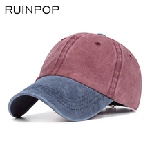 RUINPOP Лоскутная Ретро унисекс бейсболка для мужчин и женщин Snapback кепки s мытая шляпа bone Gorras высокое качество