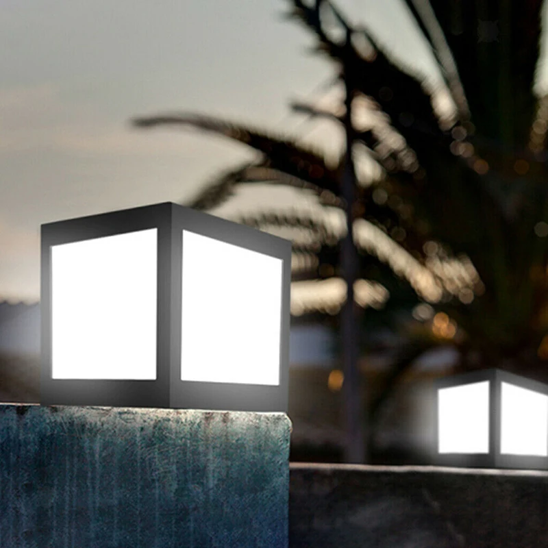 

Outdoor Garden Solar 12LED Bulb Post Deck Cap Square Fence Light Landscape Lamp Lighting Accessories