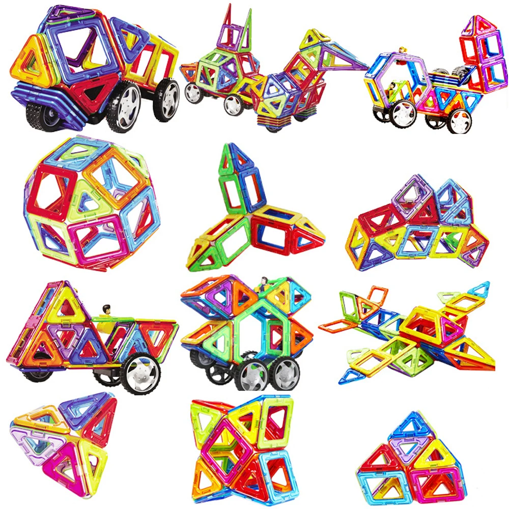 

149pcs Big Size Magnetic Blocks Educational Construction Toys Building Set Magnet Designer Tiles Kit For Kids gift