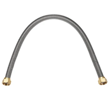 

uxcell Corrugated Stainless Steel Water Line 23.6inch Length G1/2 Female Connector