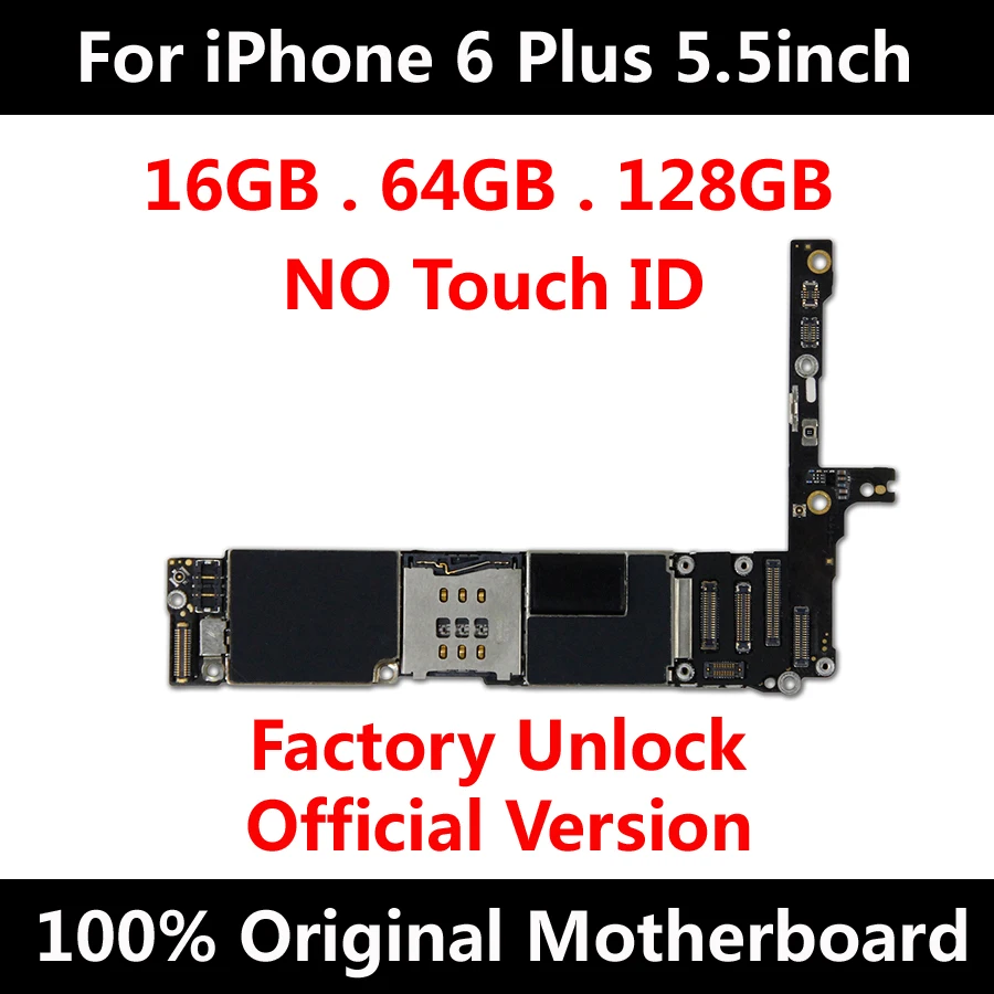 Для оригинальных iPhone 6 Plus 5,5 дюймов материнская плата 16 Гб 64 Гб 128 ГБ система IOS Полная разблокировка без Touch ID логическая плата хорошая работа