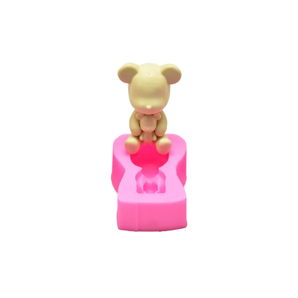 B DIY медведь Fondant Mold дома шоколадный торт выпечки глины украшения пресс-форм - Цвет: B