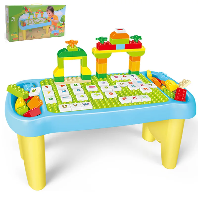 

Micro for Children ji mu zhuo Large Particles Plastic Table Multi-functional Bottom Plate Wall Assembled Game Study Desk (Toy) 2